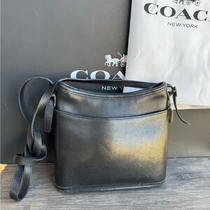 Coach Vintage Mambo Black Leather Crossbody Bag